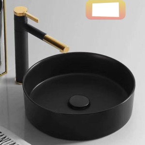 Lavabo rửa mặt tròn đen đăt bàn H23