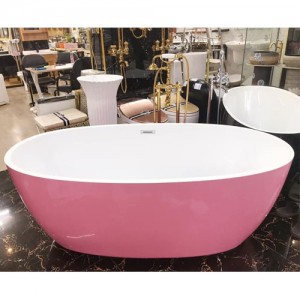 Bồn tắm oval màu hồng 1700x800